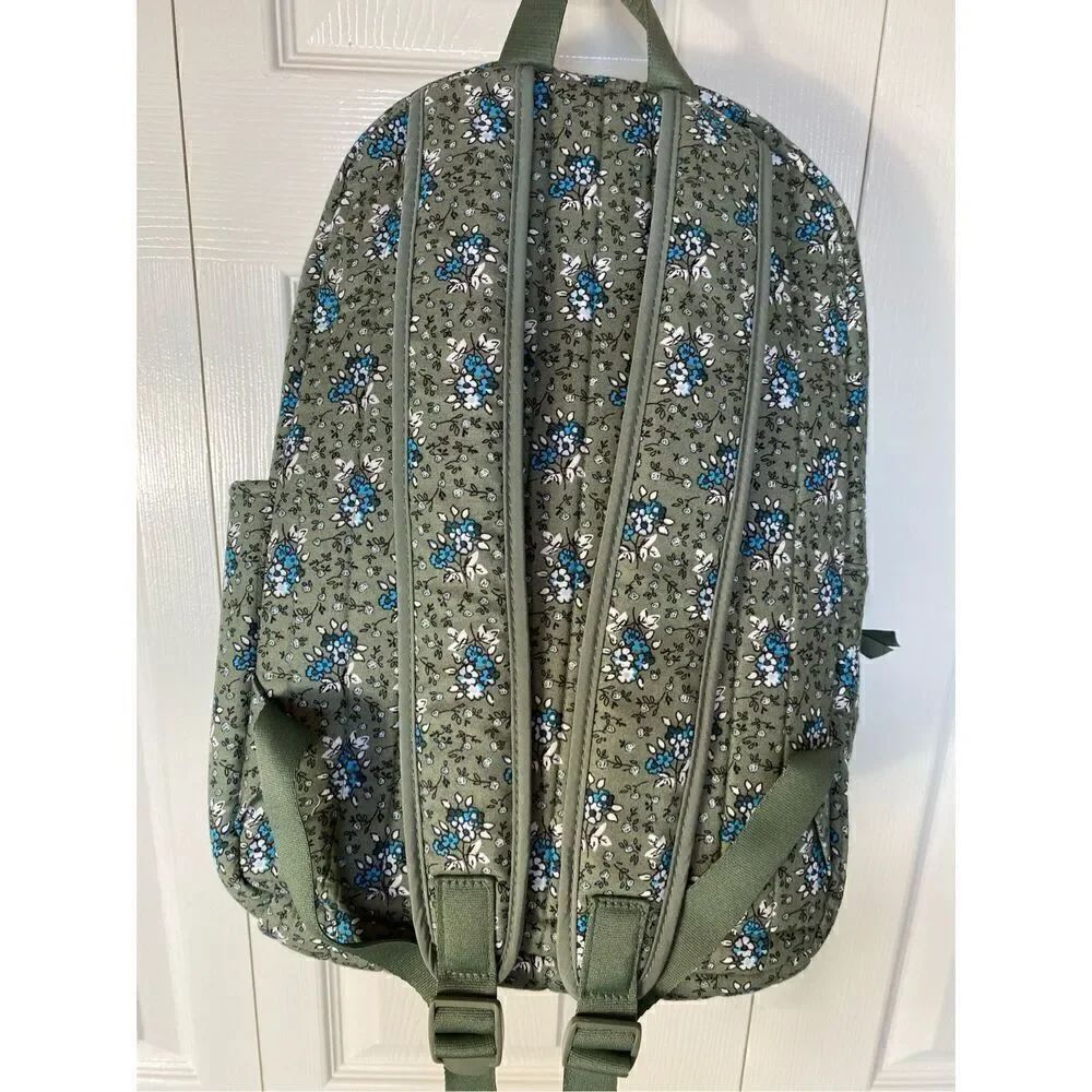 VERA BRADLEY All-Day Simple Backpack - Freja’s Flowers Bay Leaf Green - Picture 6 of 8